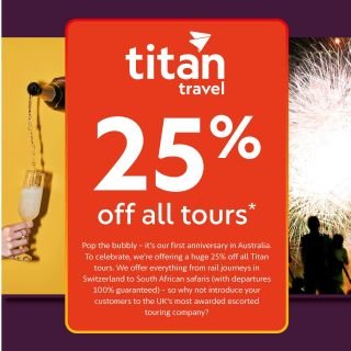 Save 25% on all 2024 and 2025 tours